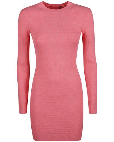 pink fendi print dress|FENDI FF jacquard.